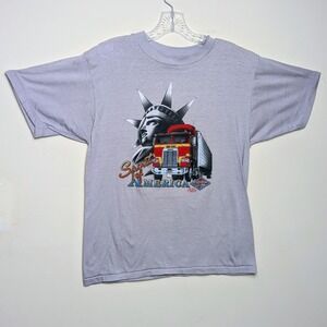 Vintage 3D EMBLEM Truckers Only Spirit of America 1986 Truck Single Stitch Small